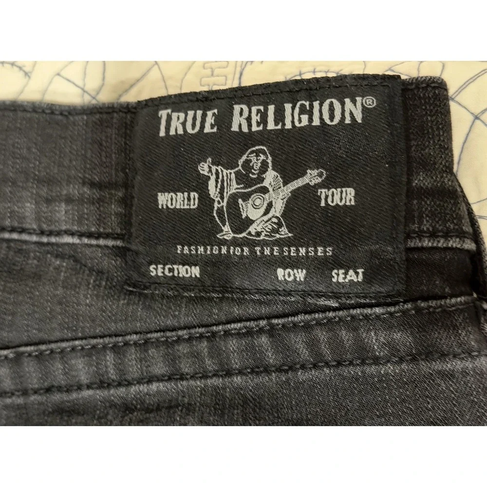 True Religion Ricky Mens Denim Black Jeans Tag Size 34